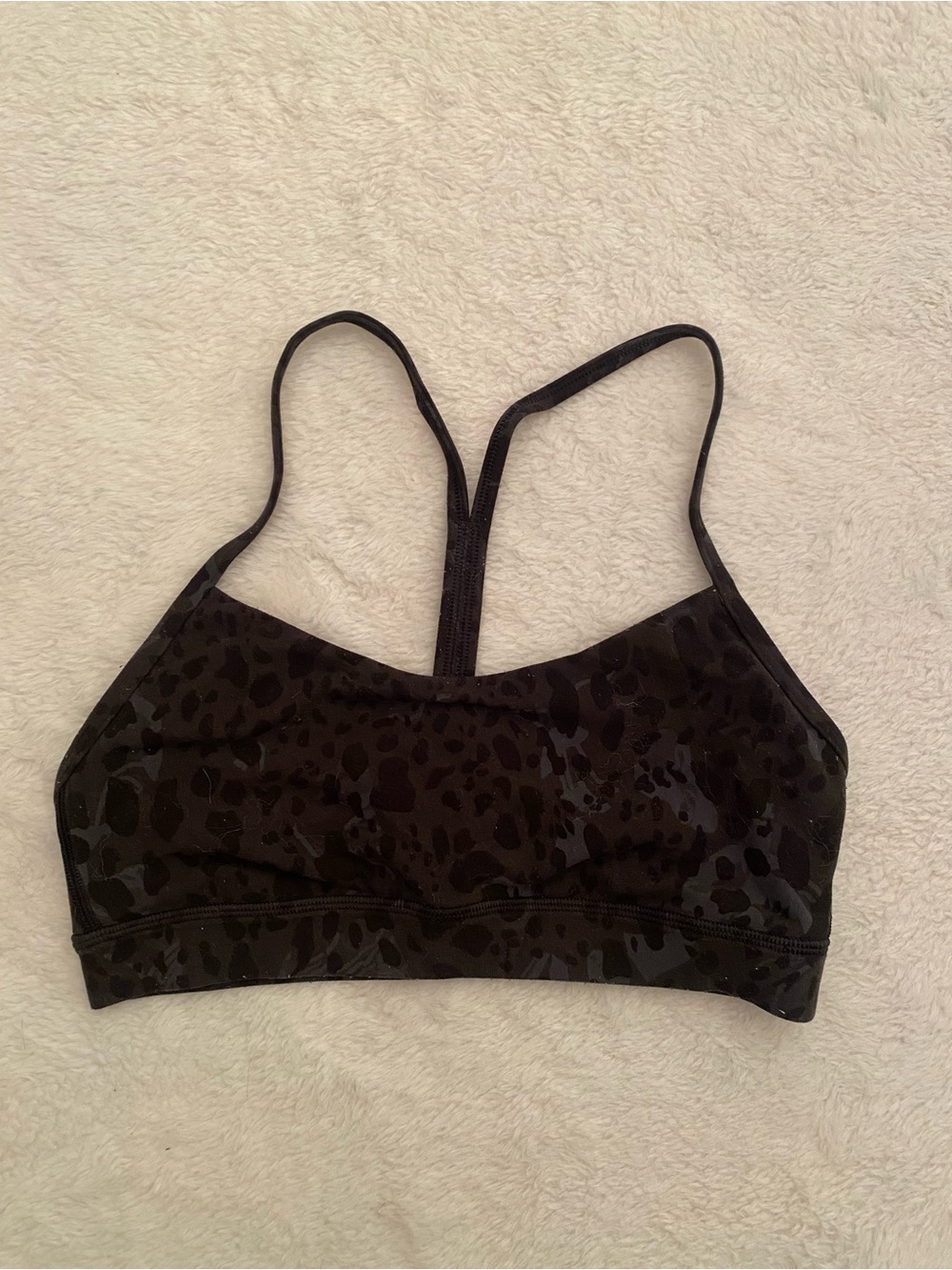 lululemon athletica Black Animal-Print Strappy Sports Bra